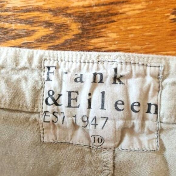 Frank & Eileen Kinsals Sage Green Italian Performance Linen Trouser Pant sz 10 - Picture 3 of 5